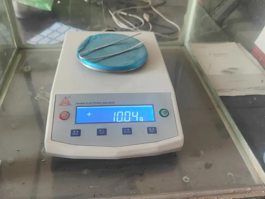 Zinc coating weight testing for galvanized wire